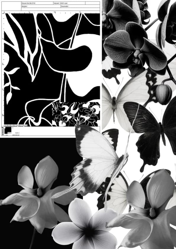 Black Orchid moodboard collage