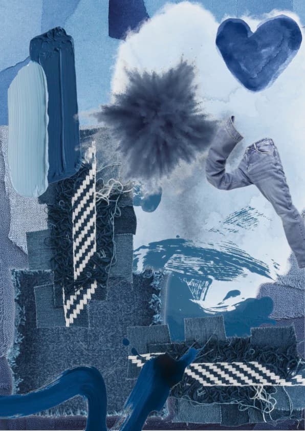 Nobel Denim moodboard collage